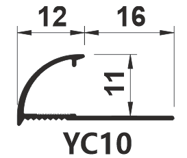 Hình ảnh mặt cắt nẹp YC10