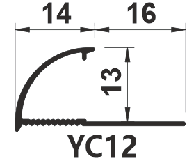 Hình ảnh mặt cắt nẹp sàn số YC12